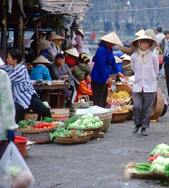 Marknad i Vietnam Hanoi