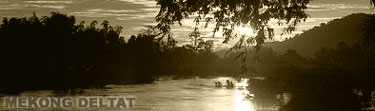 Mekong River och Mekong Delta i Vietnam