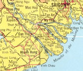 Karta över Mekong Deltat