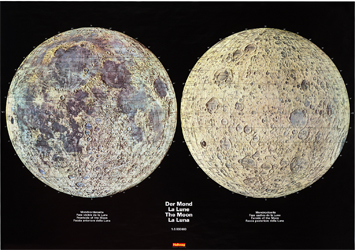 Karta över Månen - Australien guidebok och karta resebok reseguide till resan